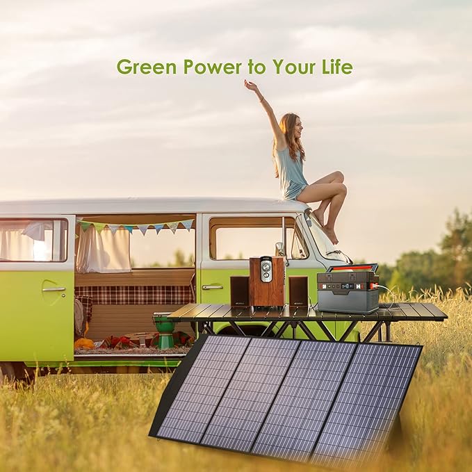 ALLPOWERS SP033 200W Portable Solar Panel Foldable, 23% High Efficiency Solar Charger with MC4 Connectors for Power Station, RV, Camping, Home Use, Compact Folding Solar Panel（SP033-200W