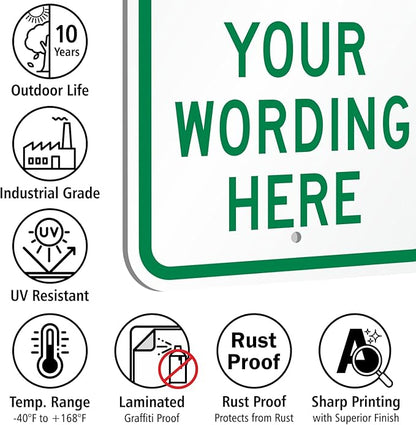 SmartSign "Reserved Parking, Your Text" Custom Sign | 12" x 18" Aluminum, Made in USA