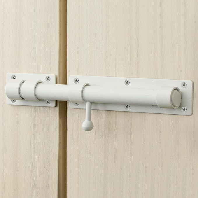 Alise 10 inch Barrel Bolt Latch,Slide Bolt Latch,Heavy Duty Solid SUS304 Stainless Steel Slide Lock for Wooden Fence,Barn Door,Interior or Outdoor Door White MS9200-W