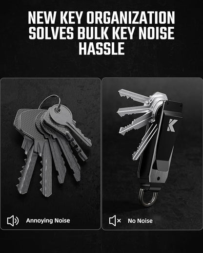 Key Organizer for Men Compact Key Holder Minimalist Key Case Metal Key Chain Key Holder for Keychain Secures 2-5 Keys