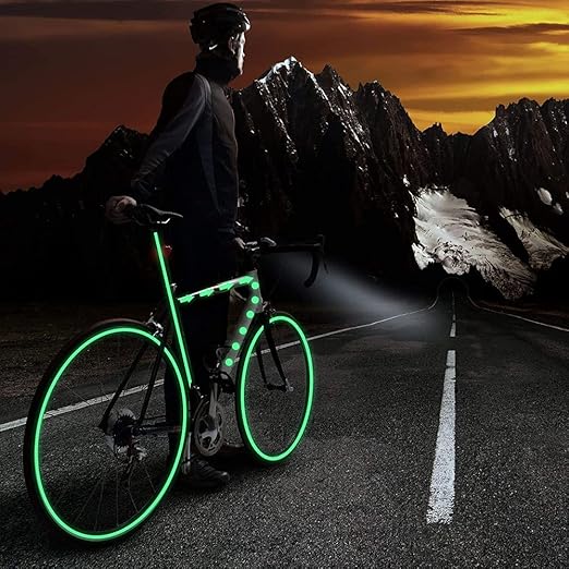 LLPT Glow in The Dark Tape 1” x 33 Ft Self Adhesive Neon Luminous Tape Rechargeable Brightness Fluorescent Sticker Tape for Sport Gears Night Part DIY Craft Color Green (GD133G)