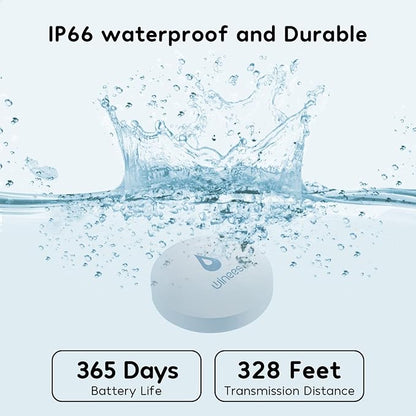 Winees WiFi Water Detector, 3 Pack Water Sensors with Leak Alert Email&SMS Notification, 100dB Adjustable Alarm, 100M Transmission for Basement, Bathroom, Laundry, IFTTT