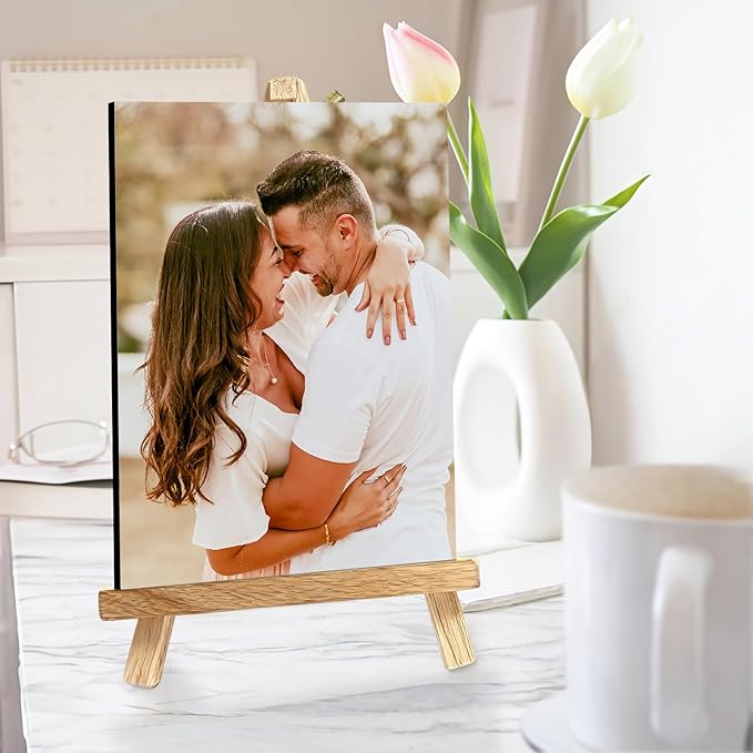 Custom Photo Frame with Stand, Personalized Picture Display, MDF and Wood Construction, Desktop Decor, Multiple Designs, Customizable Gift for Family and Friends