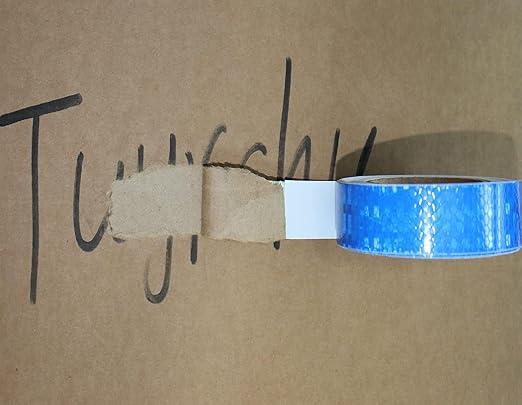 Blue Reflective Tape 1 inch Wide, Outdoor Waterproof High Visibility Warning Industrial Marking Tape, Safety Stickers (68 feet,5 Rolls)