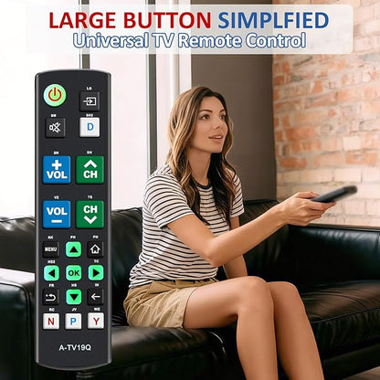 Universal Big Button TV Remote Replacement, Compatible with All Samsung/VIZIO/LG/Sony/Philips Smart TVs and More