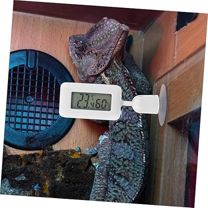 Toyvian Digital Thermohygrometer for Reptile Enclosure Snake Tank Indoor Humidity Accurate Temperature Measurement Large Display Screen Suction Cup for Easy Installation