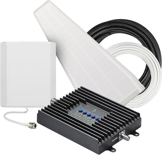 SureCall Fusion4Home Cell Phone Signal Booster up to 5000 sq ft, Includes Upgraded RG-11 Cable, Boosts 5G/4G LTE, Home & Office, Multi-User, All Carriers, FCC Approved