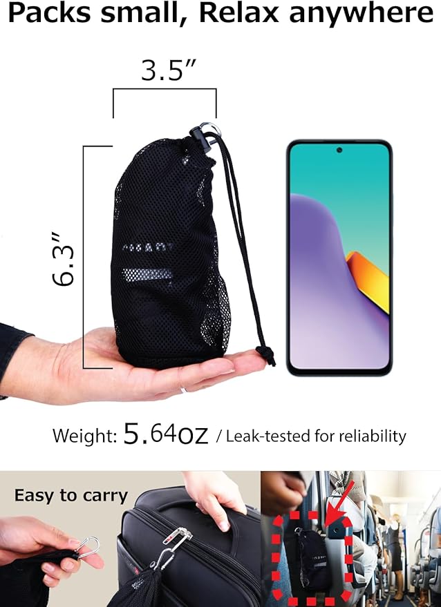 SmartTravel Travel Products Inflatable Lumbar Support Pillow for Airplane & Office – Firm, Adjustable Back Cushion for Long Flights