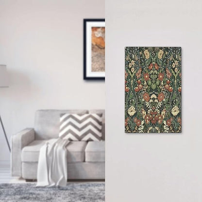 Light Switch Cover Plate Vintage Dark Floral William Morris Green Flower 1 Gang No Device Blank Electrical Wall Plates Faceplate Decorative Switch Plate for living Room Home Decor