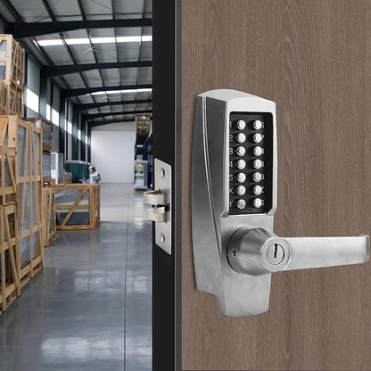 Mechanical Door Lock, Mechanical Push Button Lever Lock, Keyless Entry Commercial & Residential, Water-Proof Zinc Alloy, Easy to Install, for Garden, Yard, Garage