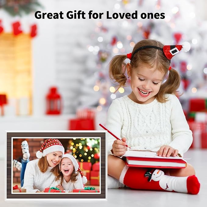 Digital Picture Frame 10.1 Inch WiFi Digital Photo Frame, IPS Touch Screen, 16GB Storage, Auto Rotate, Share Photos & Videos via Uhale App, for Family & Friends