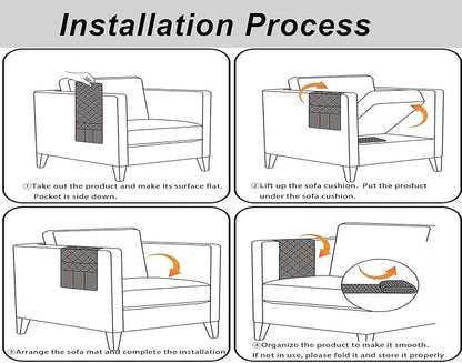 Ntomtuex Sofa Armchair Caddy Remote Control Holder with Water Bottle for Couch Recliner, Armrest Organizer with 7-Pocket Design for Magazines, Eyeglasses, iPad, Phone, Grey