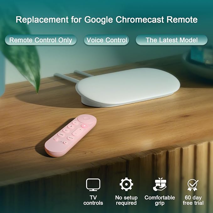 Voice Replacement for Google-Chromecast-TV-Remote, for Chromecast with Google TV Remote, for Google TV Streamer.1-Year Warranty.