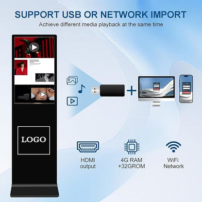 43 in Digital Signage Capacitive Touch Digital Signage Displays,with WiFi USB/APP Software Input Digital Signage Kiosk, Android 11 Digital Signage Player