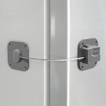 Refrigerator Lock, Heavy Duty Fridge Lock, Combination Lock for Refrigerator Cabinets, Drawers, Safety, Easy Install No Keys Needed (Grey-1Pack)