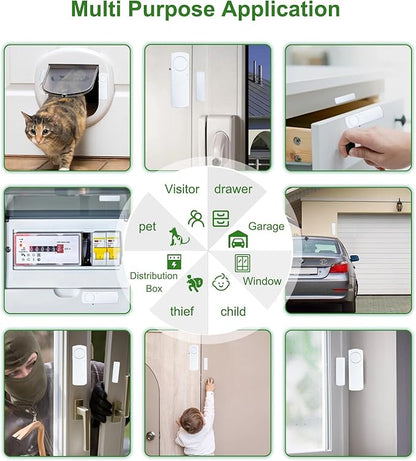 Door Window Alarm, 90dB Door Alarms Sensor for Kids Safety, Home Security, Door Window Burglar Alarm, Window Pool Alarms for Home, Apartments, Offices, Hotel Rooms (6pack)