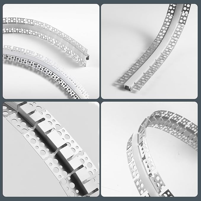 10 Pack LED Channel with Milky White Diffuser 6.6FT/2M Plaster-in Aluminum Drywall U Shaped Trimless Recessed Track for LED Strip, Flexible Led Profile 45 Degree Bendable