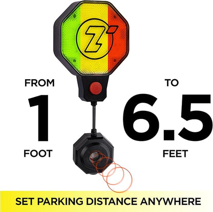 Garage Parking Sensor Ultrasonic Car parking Stopper for Garage with Red/Yellow/Green LED Indicators –Adjustable Stop Distance 12" to 6.5 ft Battery or USB Powered Easy Install Wall-Mount 4-Pack