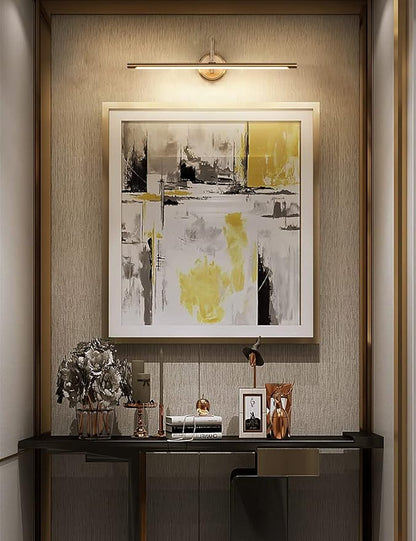 JOOSENLUX Dimmable Led Picture Lights 24.4'' Brass Golden-Like Hard-Wired Display Lighting for Paintings with Swing Arm Wall Mount Brief Metal Artwork Hallway Sconce Lamps 14W Warm White 3000K