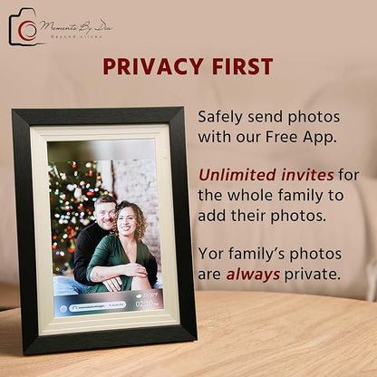 10.1” Frameo WiFi Smart Digital Photo Frame, 32GB with HD IPS Touchscreen, Auto-Rotate, Easy Photo & Video Sharing via Frameo App, Wall Mountable Electronic Gift for Family & Grandparents