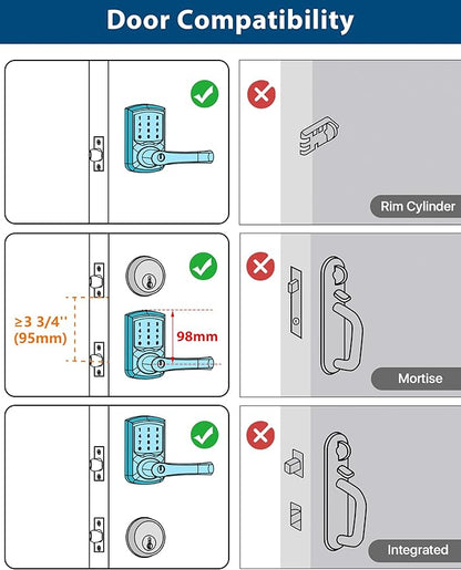 HIDALIFE Keyless Entry Door Lock, Electronic Keypad Door-Lock with Handle, Touchscreen, Auto-Locking, Anti-peep Password, Easy to Install for Front Door, Home, Office, Satin Nickel