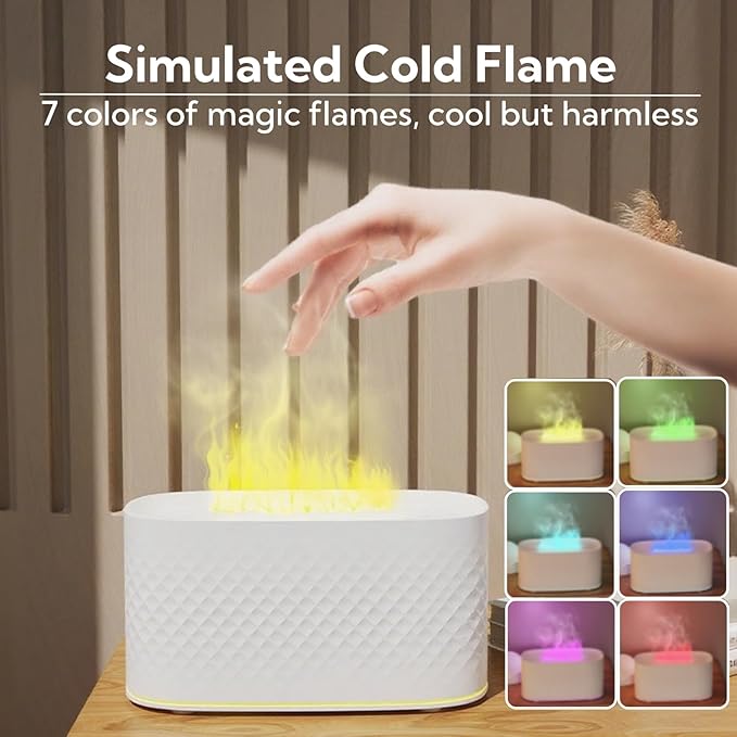 Portable Small Humidifier Dual Nozzle - Large Cool Mist Humidifiers Double Spray Ports, Water Shortage Protection, Ultra-Quiet, Mini Humidifier for Bedroom Plants Office Car Travel (Flame Black)