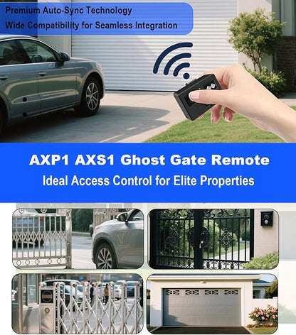 for Ghost Controls AXS1 AXP1 Remote Transmitter,5-Button Remote Transmitter for Automatic Gate Openers, Partymode, Compatible with Ghost Controls Single/Dual Control Opener Systems (AXP1 1Pack Black)
