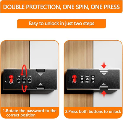 Cabinet Lock，Barn Door Latches,3-Digit Combination Security Locks,Combination Security Lock,for Office File Cabinet,Drawers,Locker,Small Door,Cupboard (1, White_90 Degree)