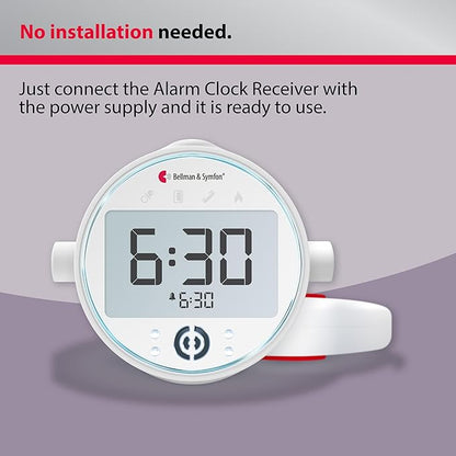 Bellman & Symfon Alarm Clock with Bed Shaker – Visit Smart Home System Hub Component – Deaf and Hard of Hearing – Vibrating Loud Alarm, Flashing Light Alerts, Emergency Receiver for Seniors