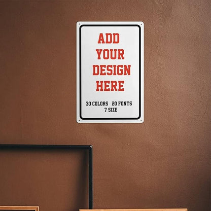 Custom Signs Outdoor Metal Sign - 6 x 8 Personalized for Business, Workplace, Office,Home, Delivery Signs, Road Garden Hazard Intersection Parking Decorative