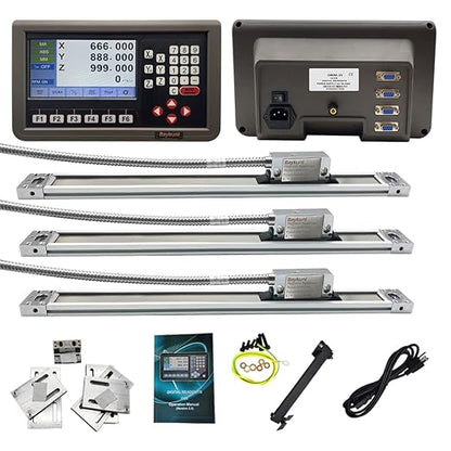 3 Axis DRO Digital Readout for Milling Machine Lathe Machine 3pcs Magnetic Scale 5um IP67 Sealing Protection (3pcs Customized Magnetic Scale)
