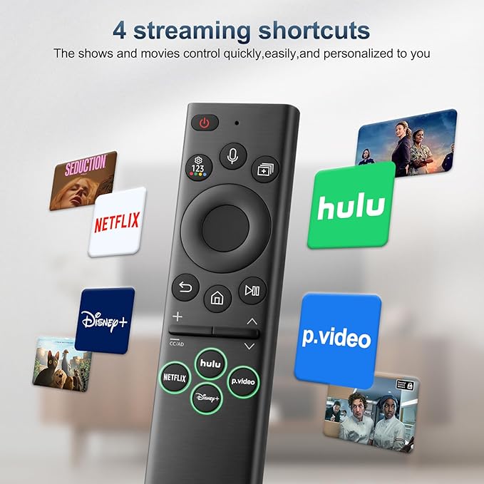 for Samsung-Smart-TV-Remote-Control-Replacement,Universal Remote for 2019 2025 Samsung Frame Curved Crystal Smart TVs, with Voice Control
