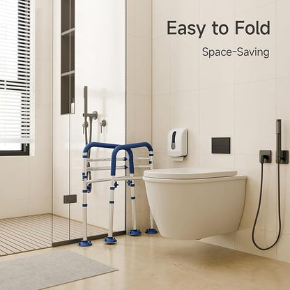 Toilet Safety Rails for Seniors,Height-Adjustable Toilet Frame Width-Adjustable Toilet Handles Toilet Rail Provides Support for Seniors ， Pregnant ，Disabled