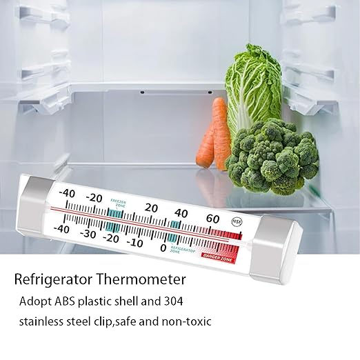 Refrigerator and Freezer Thermometer - NeilBee 3 Pack Fridge Thermometer with Stainless Steel Clip, Waterproof Analog, Large Dial, Accurate, Easy to Read for Kitchen, Restaurant, Cooler, Lab