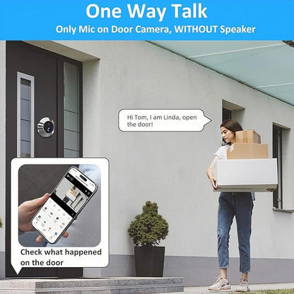 Zunate Door Peephole Camera, 4.3 inch LCD Screen 120 Wide Angle Visual Doorbell Digital Door Viewer, Door Peephole Viewer Video Doorbell 1080P Camera with PIR Motion Detection