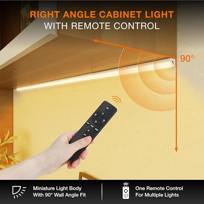 Under Cabinet Lights Remote Control,4 Pack Magnetic Rechargeable Light bar,Under Cabinet Lighting Wireless,Ceiling and Under Counter Lights for Kitchen,Wardrobe,Shelf (White, 20 CM)