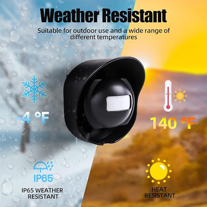 Driveway Alarm-328ft Long Range Wireless Driveway Alarm Weatherproof Outdoor Motion Sensor&Detector Security Alert-Protect Outdoor/Indoor Property-1 Receiver and 4 Sensors-38 Chimes