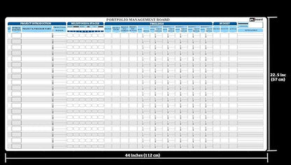 PMXBOARD Portfolio Project Management Board Set – Magnetic Whiteboard with Easel, 44” x 23”, 660 Magnets & Accessories – Track Up to 20 Projects, Budget, Risk & Timeline–Visual Project Planner&Tracker