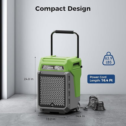ALORAIR Storm LGR Commercial Dehumidifier with Pump & Drain Hose, Portable Industrial Dehumidifiers with Wheels for Water Damage Restore, Basement, Garage, 5 Years Warranty