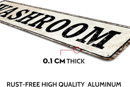 Houseuse Washroom Metal Signs Wall Home Pub Decor 4" by 16"