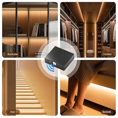 VST Motion Sensor Light Switch, Wireless IR Sensor Switch, LED Light Automatic Switch for Closet Light Under Cabinets Counters Wardrobes with JST Male and Female