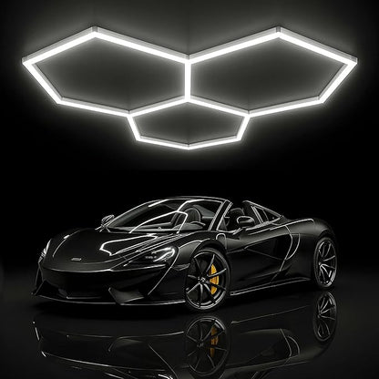 Neatfi LED Hexagon Garage Lights, 9,000 Lumens, 6500K, 90W, Hexagon Lights for Garage, Car Detailing, Auto Shops, Barber Shop, Basements, Warehouses, Beauty Salon, & Gyms (Cool White, 3 Hex)