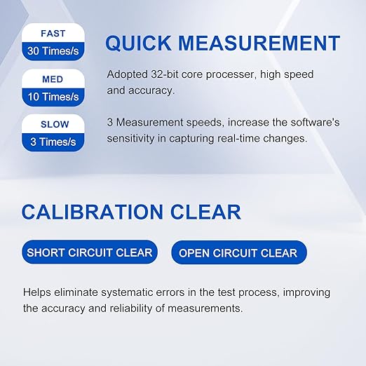 MATRIX MCR5200 Benchtop LCR Meter, 40Hz-200kHz 0.1%, Digital LCR Bridge Measures Inductance/Capacitance/Resistance, USB/RS232C, Calib-Clear, Data Save