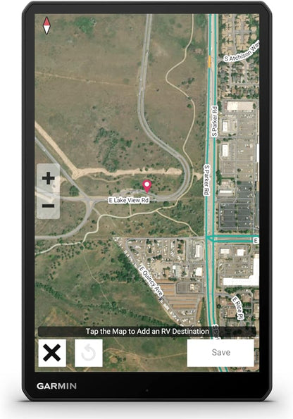 Wearable4U - Garmin RV 1095 GPS Navigator, Extra-Large 10 in Display in Landscape or Portrait Mode, Custom RV Routing, High-Resolution Birdseye Satellite Imagery and Power Pack Bundle