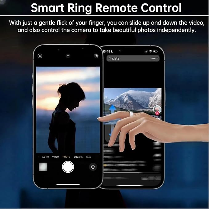 Smart Ring Health with LED Display Screen, Activity Tracker/Heart Rate/SpO2/Sleep/Step, Bluetooth Connection Smart Rings for Women Men, IP68 Waterproof Smart Ring for iPhone & Android (Black, 10)