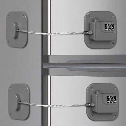 Refrigerator Lock, Combination Lock for Refrigerator Cabinets, Drawers, Heavy Duty Fridge Lock, Easy Install No Keys Needed (Gray-2Pack)
