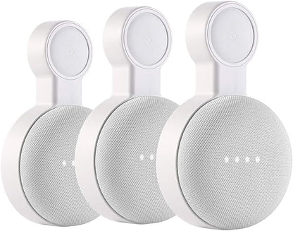 PEF Outlet Wall Mount Holder for Google Nest Mini and Google Home Mini, A Space-Saving Accessories with Cord Management for Google Mini Smart Speaker, No Messy Wires or Screws (3 Pack)