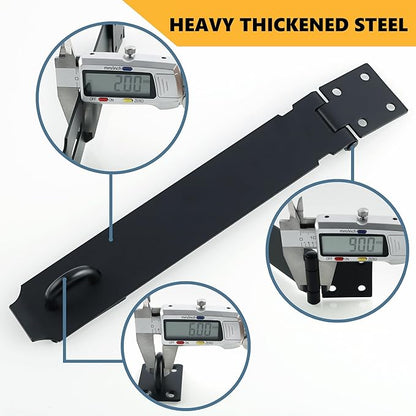Alise Door Locks Hasp Latch,10 Inch SUS 304 Stainless Steel Safety Packlock Clasp Hasp Lock Latch,with Fixing Screw for External Doors Window Cabinet Pet Cage, Black MS9B-10C
