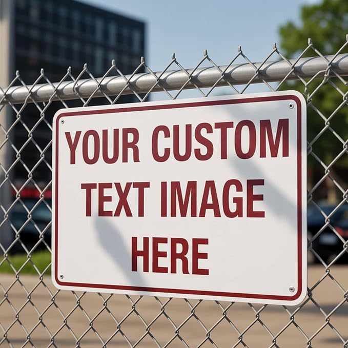 Custom Metal Signs for Outdoor, Personalized Business Signs, Rust-Free Aluminum, 10x7 Inches, Fade-Resistant, Ideal for Office, Home, or Workplace