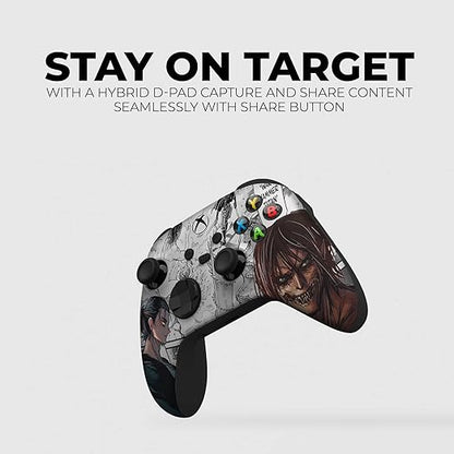 DreamController Attackk On Titan Custom X-box Controller Wireless compatible with X-box One/X-box Series X/S Proudly Customized in USA with Permanent HYDRO-DIP Printing (NOT JUST A SKIN)